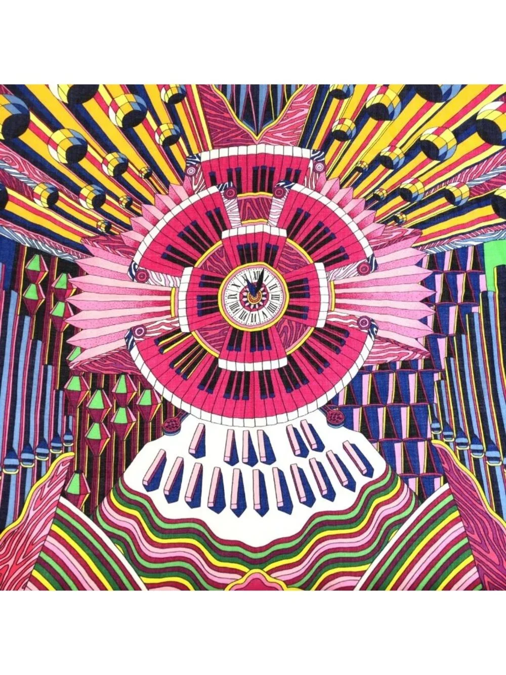 Hermes Carre 140 Geant Point D Orgue Pink Cashmere Silk Shawl Scarf